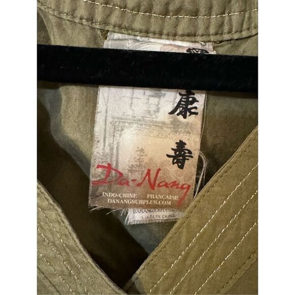 Vintage Da-nang Silk Green Embroidered Unique Top Small - Picture 6 of 7